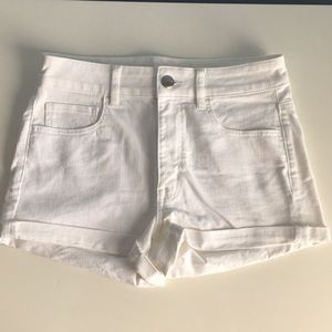 American Eagle White Jean High Rise Shorts